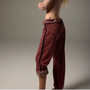 Chic Maroon Joggers with Black Accent